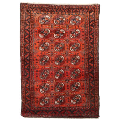 Tapis Bukhara Vintage Afghanistan Laine Noeud Gros Fait à la Main