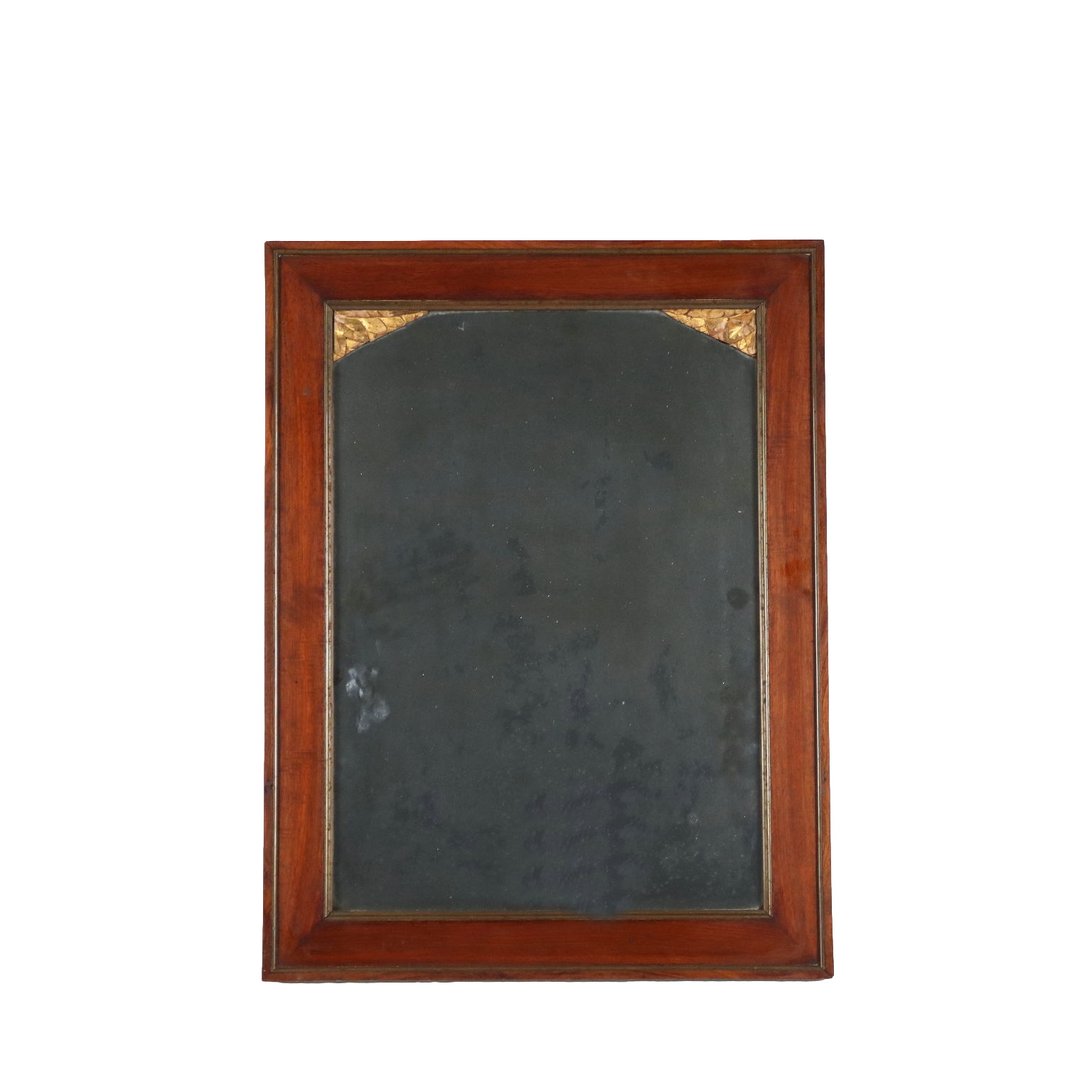 Specchio in Stile Impero Antico '900 Cornice Legno Noce Bordure Ottone