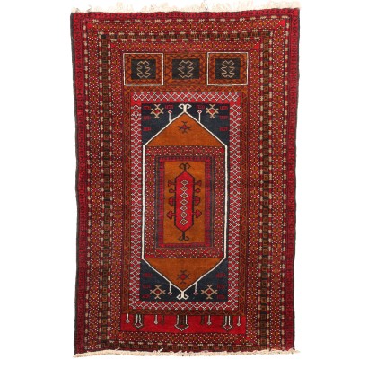 Tapis Ancien Asiatique Laine Noeud Gros Fait à la Main