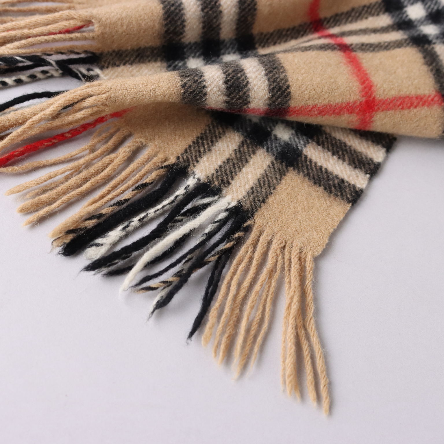Vintage Scarf by Burberry s from the 1990s Squared Pattern Cachemire