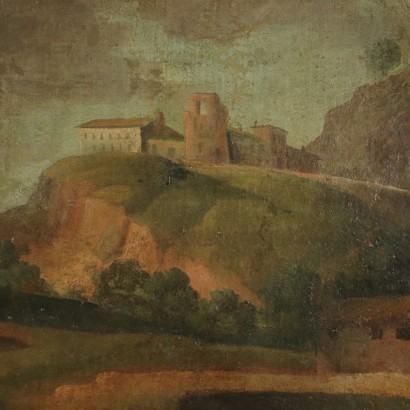 Kunst, italienische Kunst, italienische Malerei des 19. Jahrhunderts, Landschaft mit Figuren