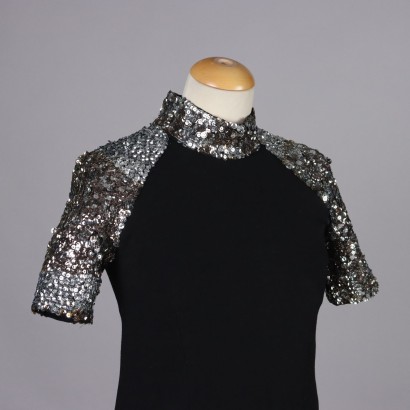 Robe de soirée noire à paillettes