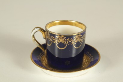 Tasse avec soucoupe, antiquités, poterie, porcelaine, Angela Kauffmann, décalque, fin 800, fin du XIXème siècle, décalque, Vienne, Autriche