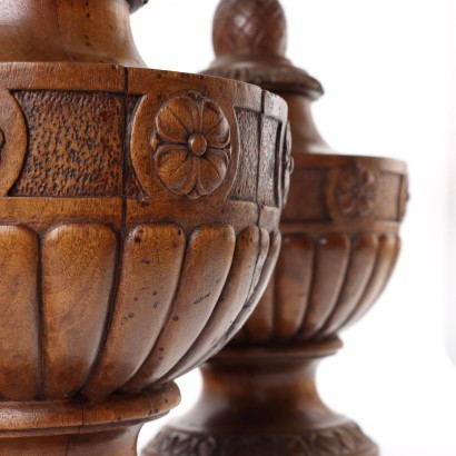 Pair of Wooden Vases