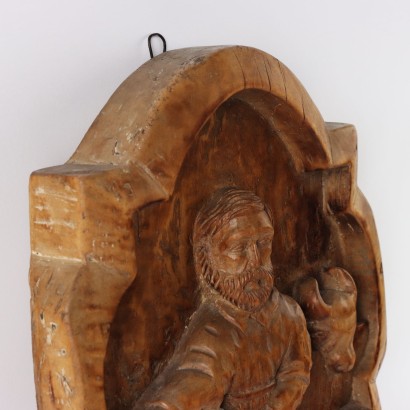 Paire de Tuiles en Bois Sculpté