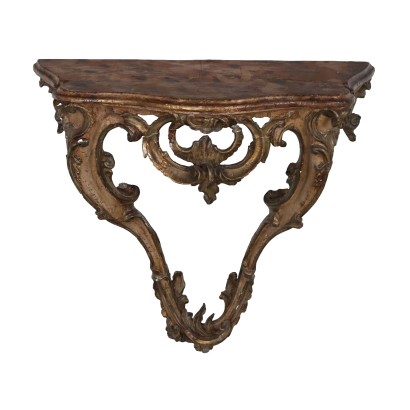 Petite Consolle Style Baroque Ancien Italie XXe Siècle