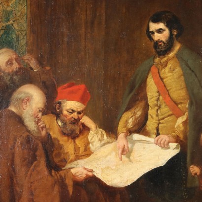 Cuadro con Cristóbal Colón en el Convento de La Rábida