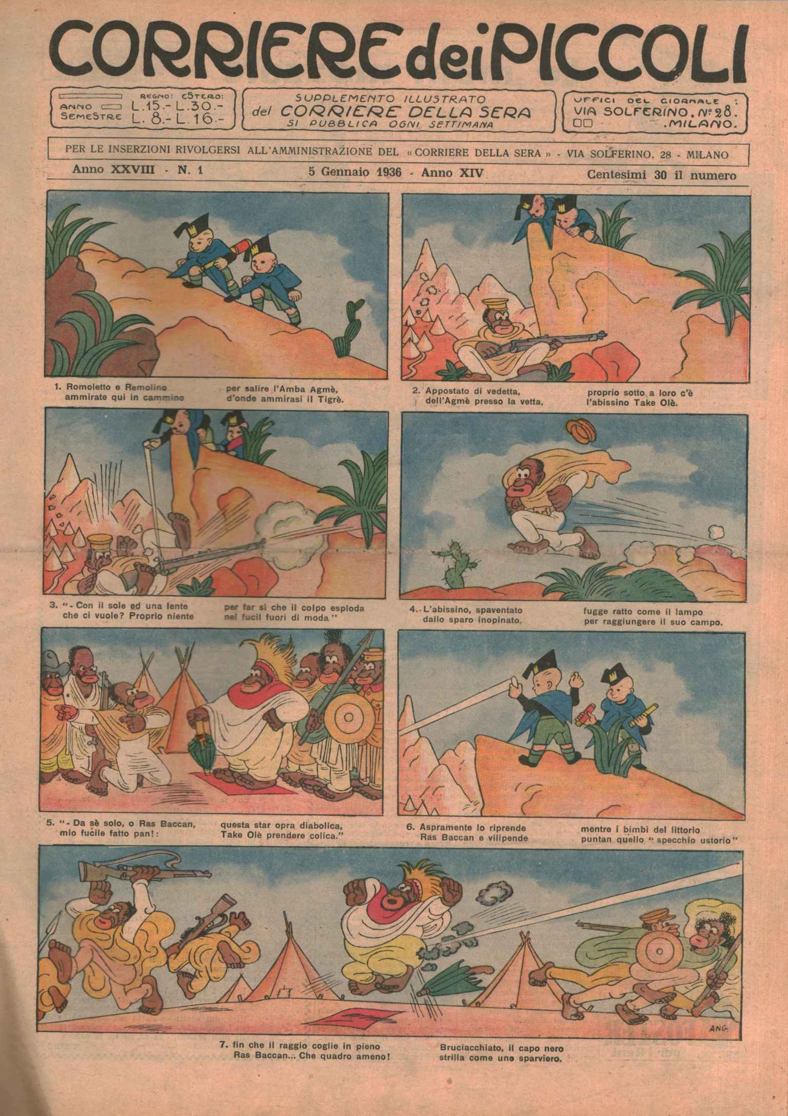 Corriere dei piccoli 1936 (52 numeri -,Corriere dei piccoli 1936. Annata comple