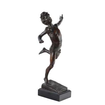 Ancient Figure of a Dancing Boy G. Renda Early XX Century Bronze