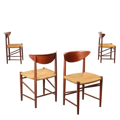 Groupe de 4 Chaises Vintage 'n°316' Søborg Møbelfabrik Teak Années 60