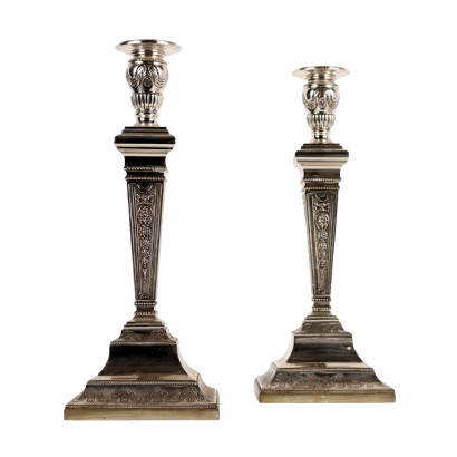 Coppia di Candelabri in Argento 835