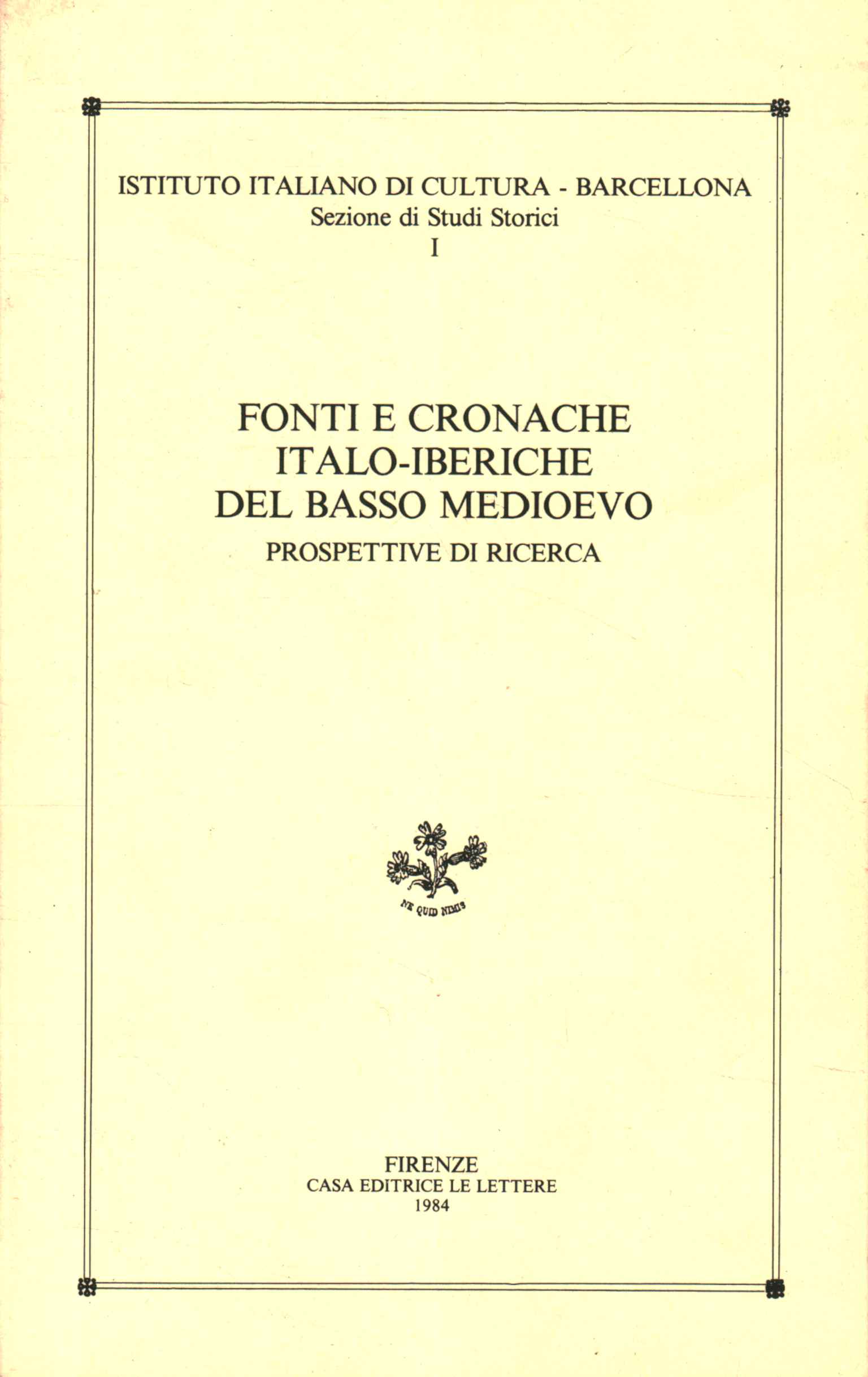 Fonti e cronache italo-iberiche del Bass