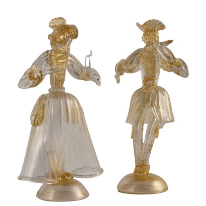 Coppia di Figure in Vetro Soffiato La Murrina
