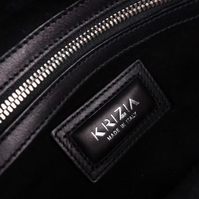 Krizia Vintage Schwarze Bauletto-Tasche