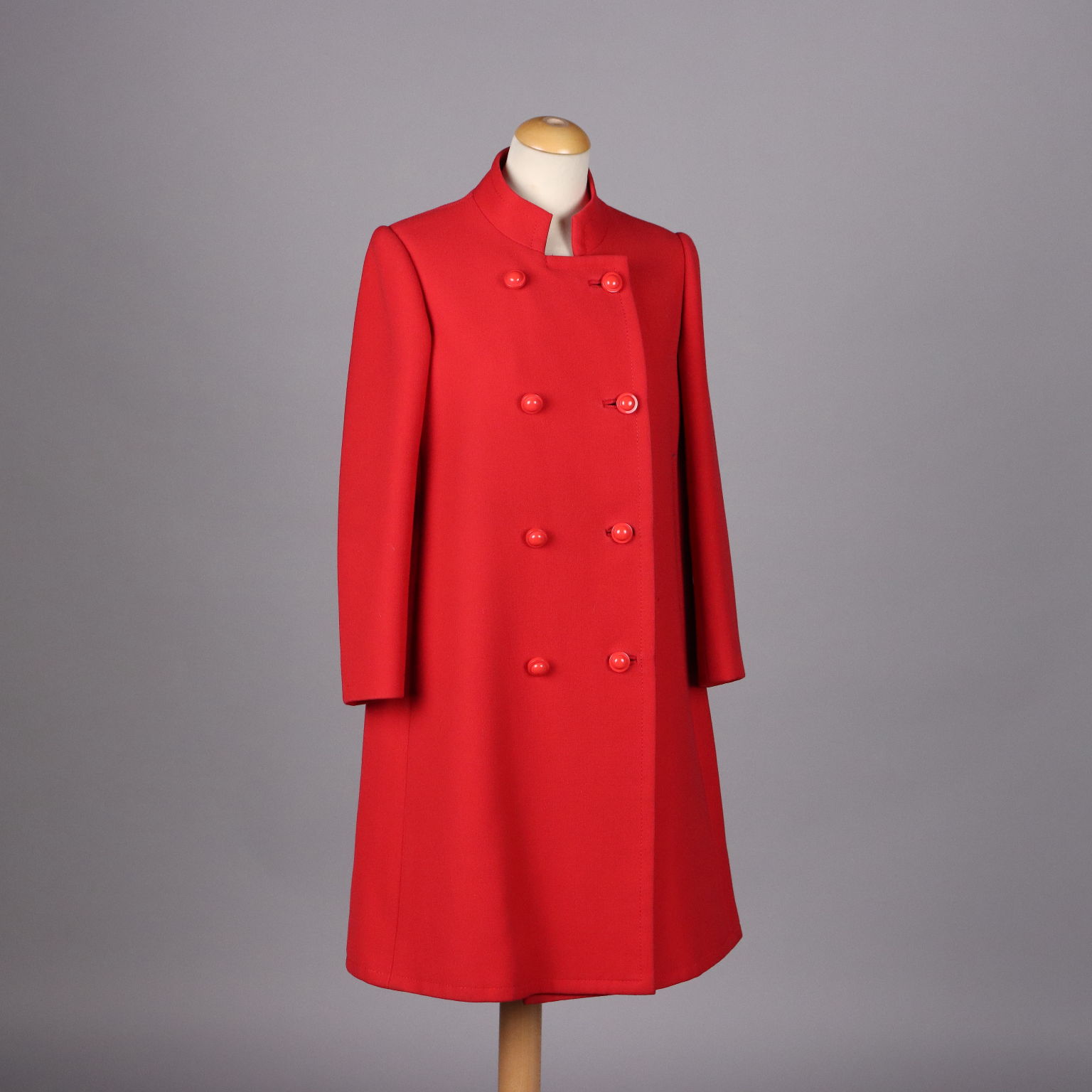 Vintage Coat by Guy Laroche UK Size 14 1970s Cherry Red Wool