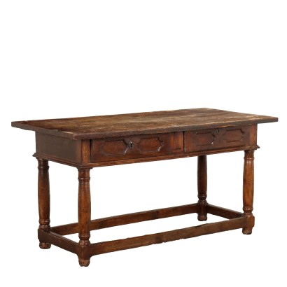 Table Ancienne Début du '700 Châtaigner Jambes Tournées