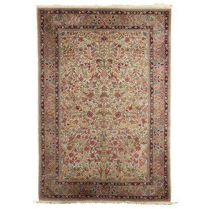 Antique Kerman Carpet Iran Cotton Wool Heavy Knot Handmade