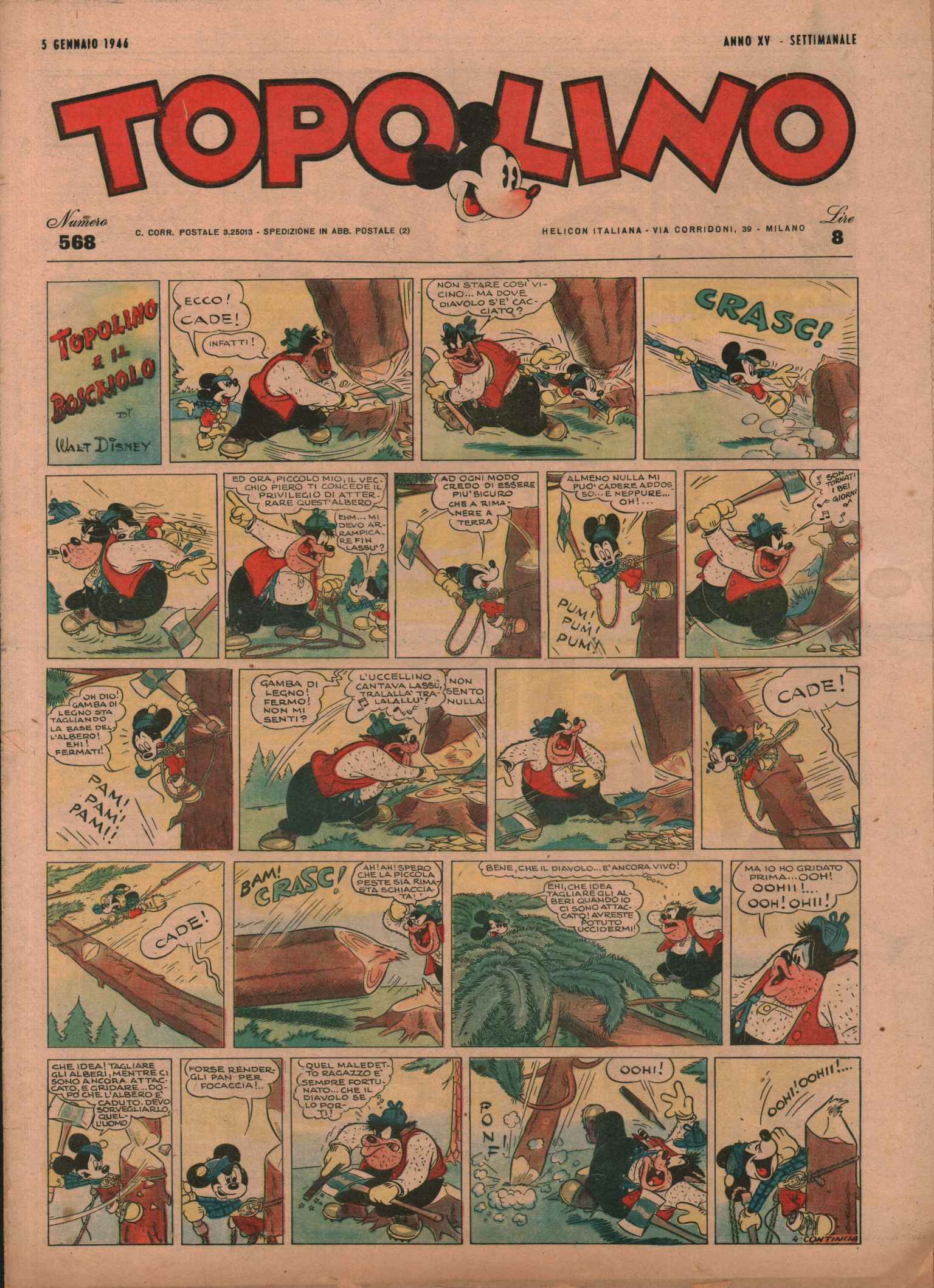 Mickey Mouse vintage 1946, periódico Mickey Mouse 1946