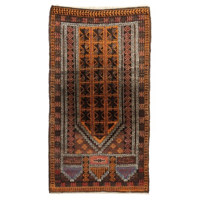 Tapis Ancien Asiatique Laine Noeud Fin Fait à la Main