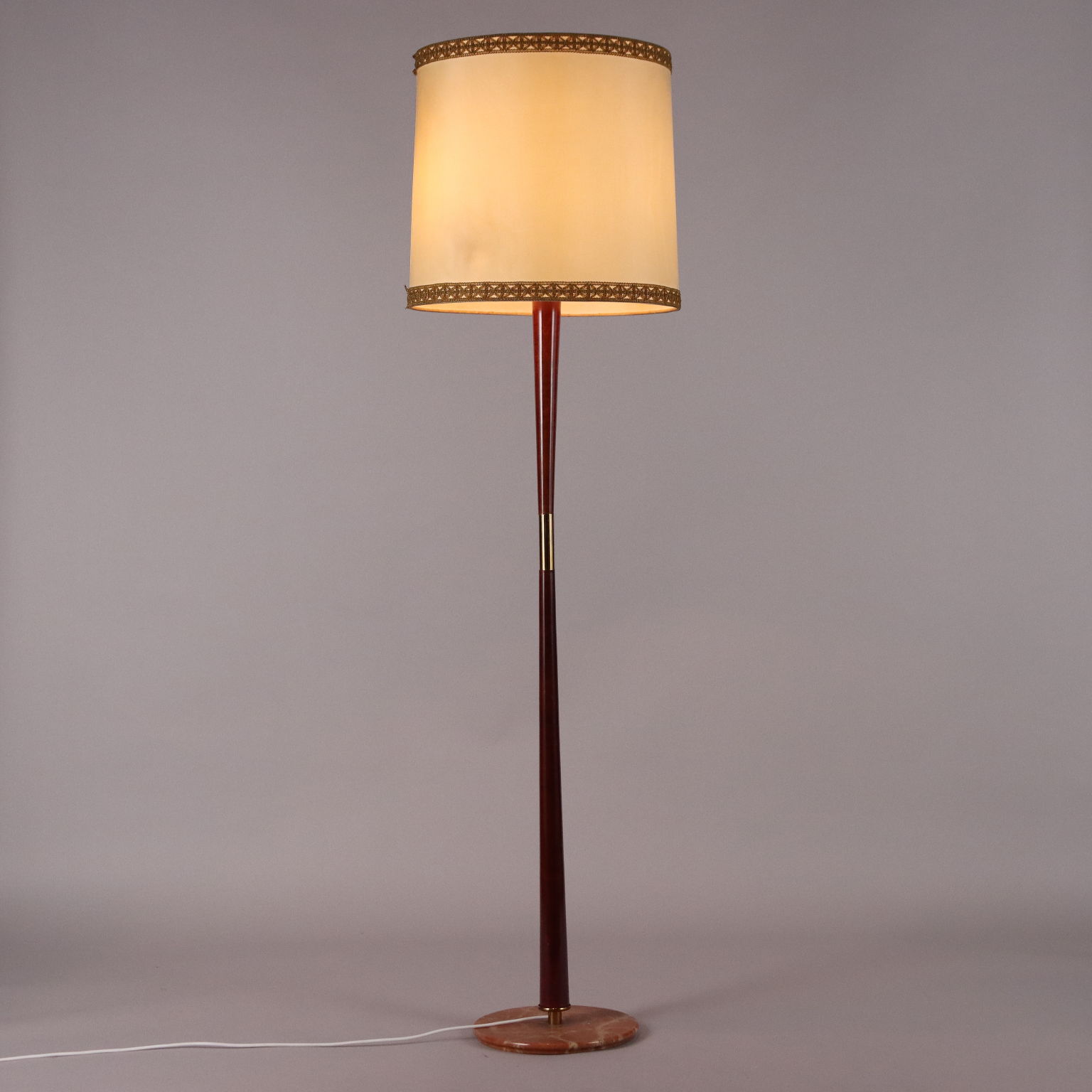 Lampada Vintage in Faggio Tinto con Base in Marmo Anni 50-60