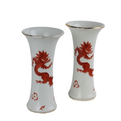 Coppia di Vasi in Porcellana di Meissen