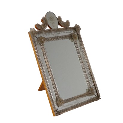 Petit Miroir d'Appui Ancien en Verre Italie XXe Siècle