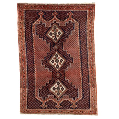 Tapis Ancien en Laine et Coton Laine Noeud Gros 216 x 150 cm