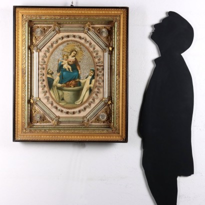 Cromolitografia Madonna del Rosario
