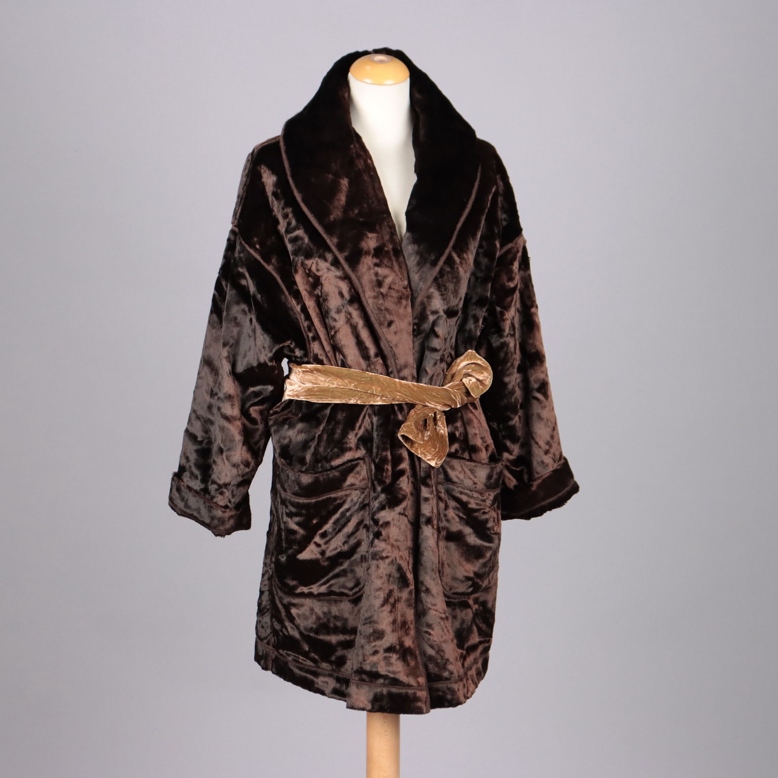 Vintage Fendi Jacket Brown Fur Patterned Velour UK Size 14