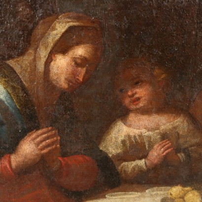 Malen mit der Heiligen Familie am Tisch