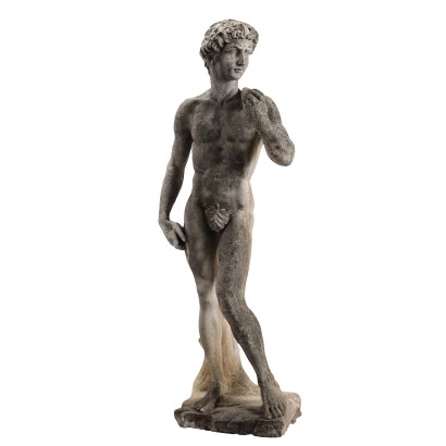 Sculpture de Jardin Ancienne en Faïence David '900