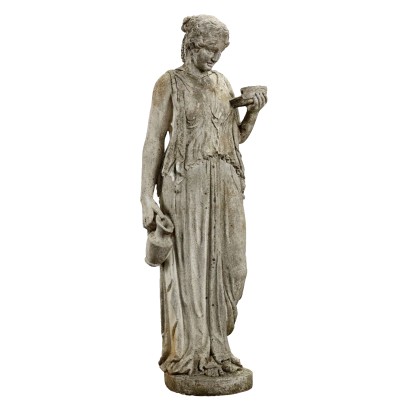 Antique Garden Sculpture Greek Female Figure Earthenware '900