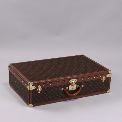 Vintage Koffer Louis Vuitton Alzer 80 Leder Vergoldeter Messing