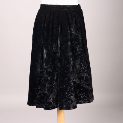 Vintage Black Velvet Skirt