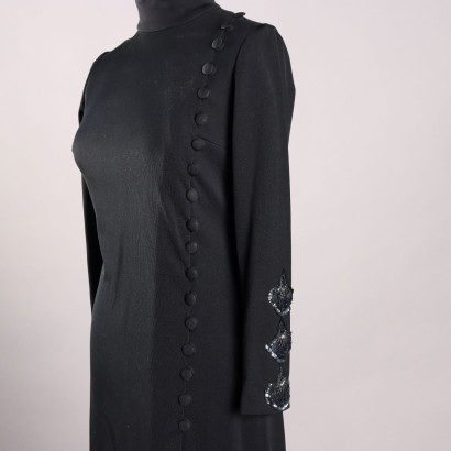 Vintage langes schwarzes Kleid