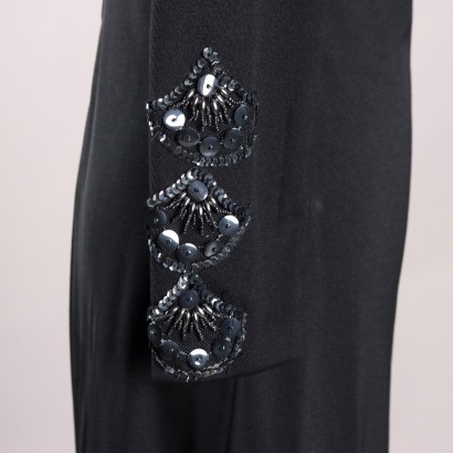 Vintage langes schwarzes Kleid