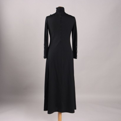 Vintage langes schwarzes Kleid
