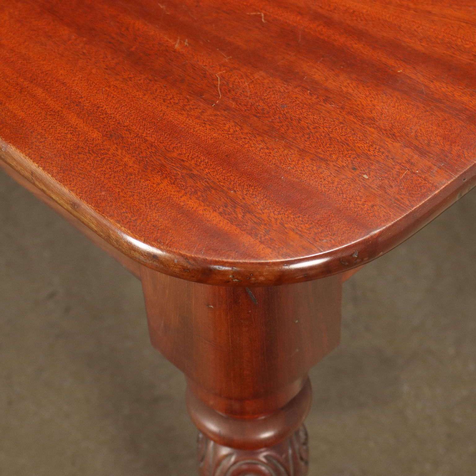 Antique Extendable Table Mahogany with Wheels Italy XX Century