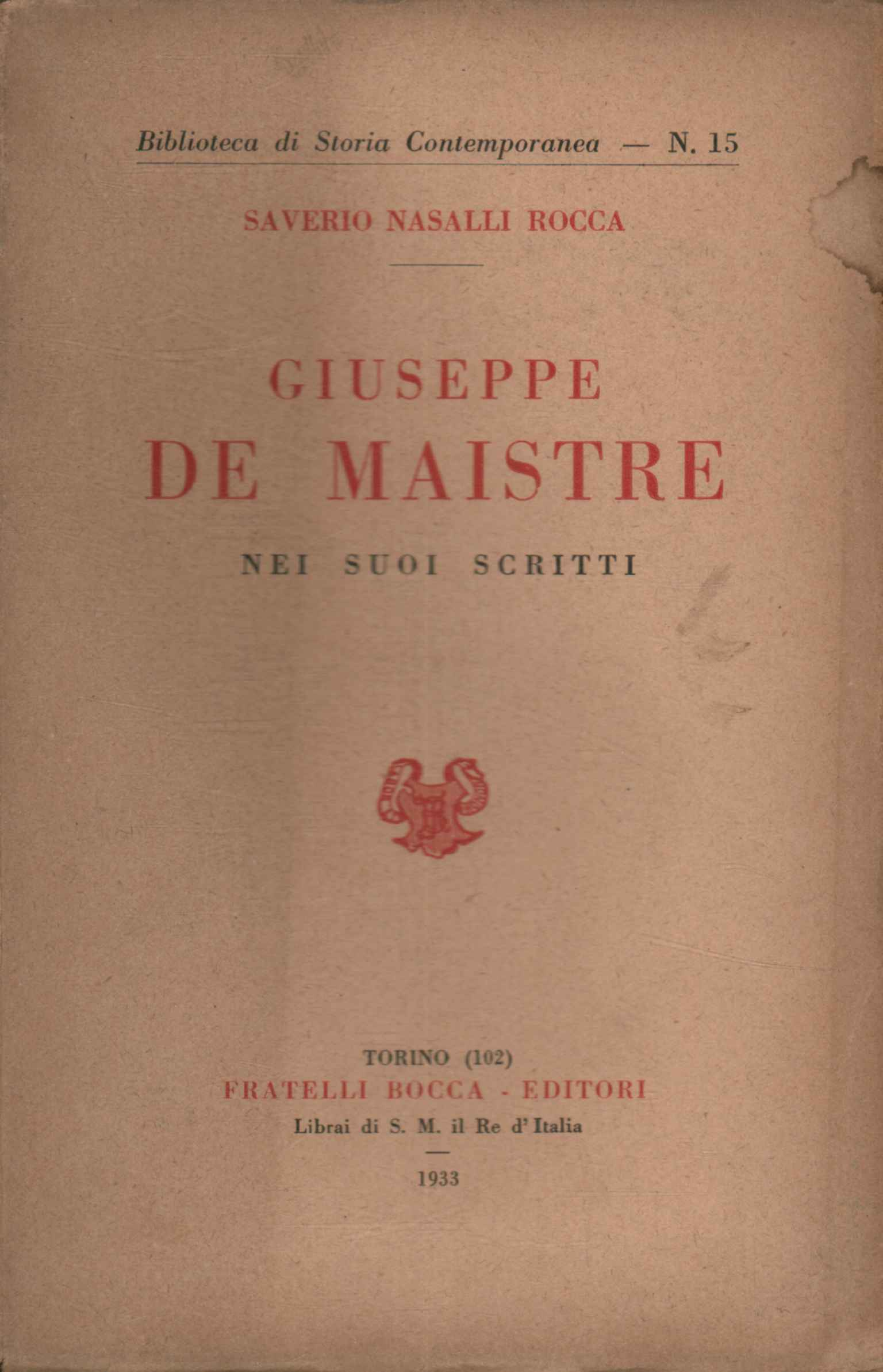 Giuseppe De Maistre in his writings