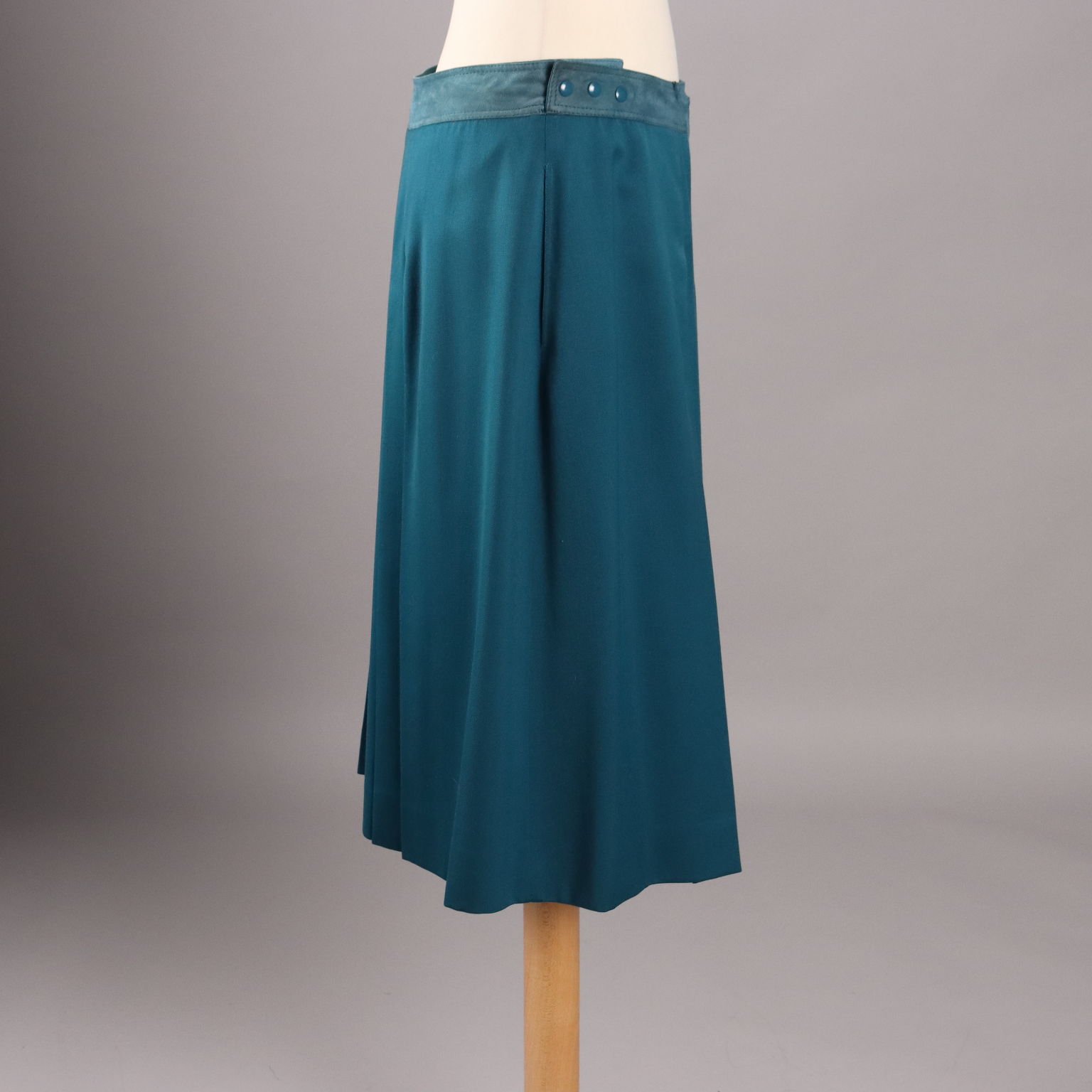 Vintage Skirt Les Copains Green Wool UK Size 14 Italy 1980s
