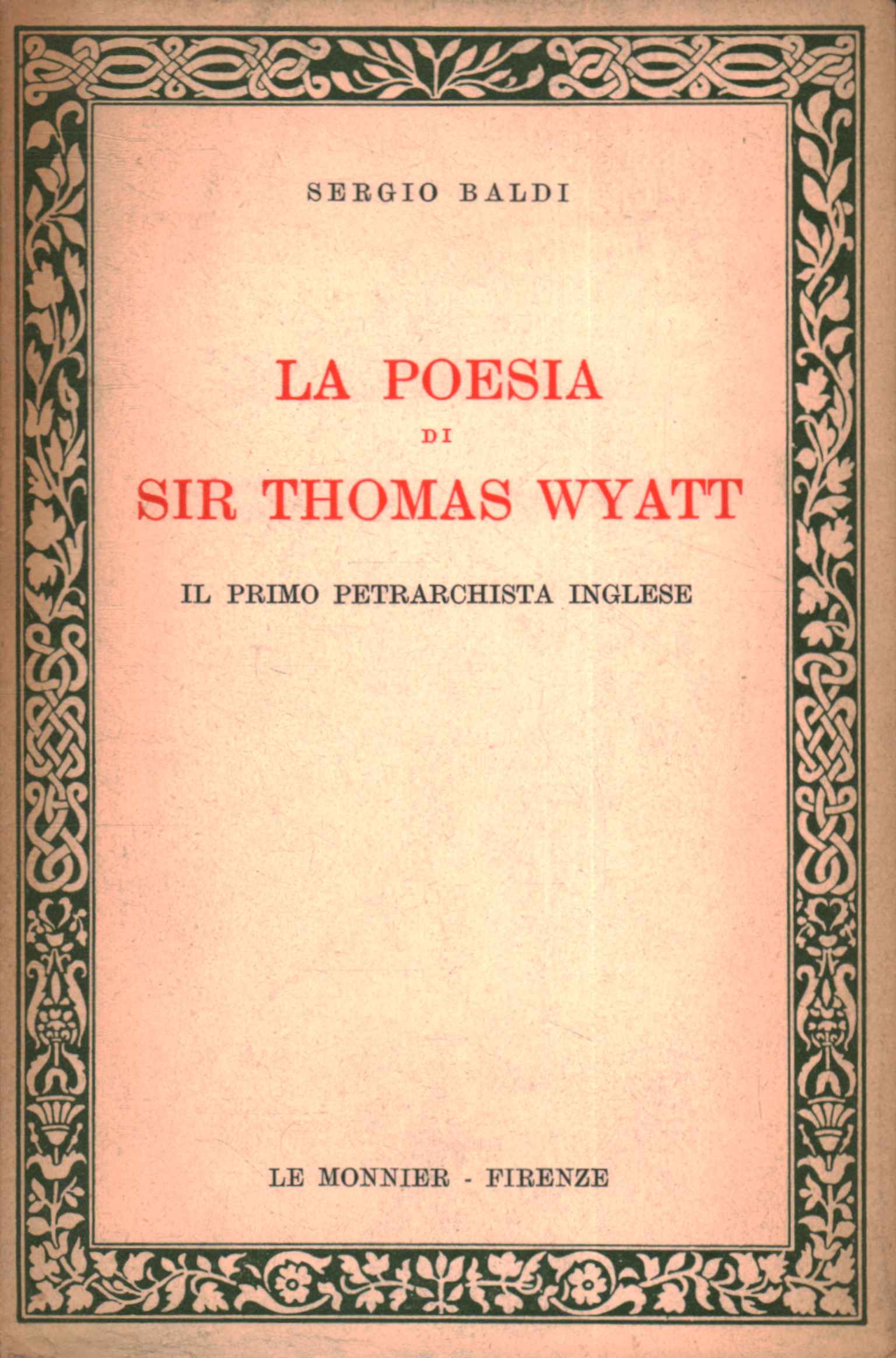 La poésie de Sir Thomas Wyatt