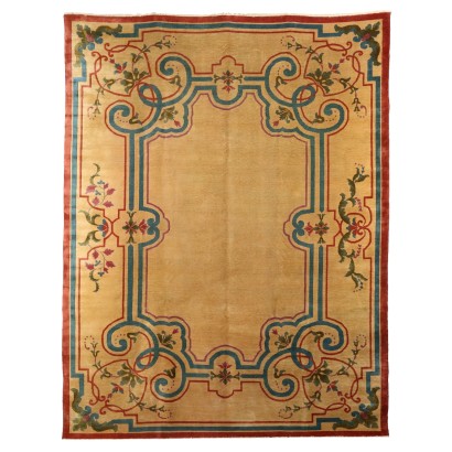 Antique Peking Déco Carpet Wool Heavy Knot 134 x 106 In