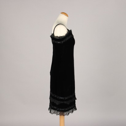 Vintage Black Velvet Dress