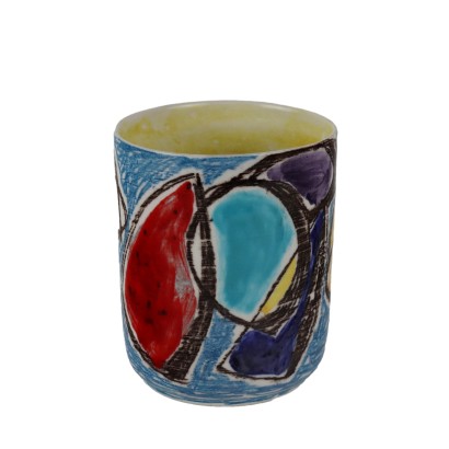Vase Vintage M. Fantoni Céramique Colorée Italie Années 60-70