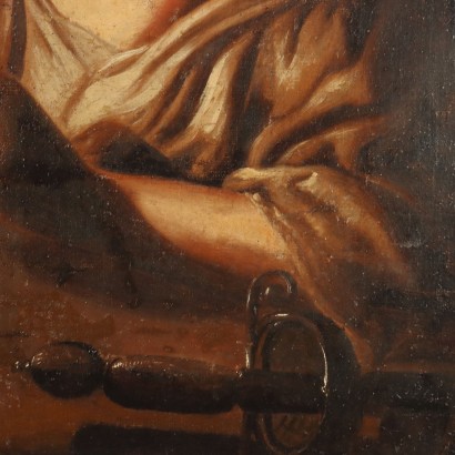 Painting of Young Man Lighting a Pipe