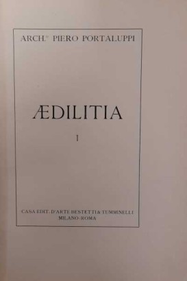 Aedilitia (2 Bände)