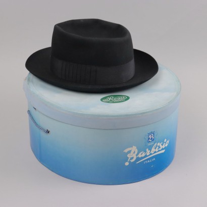 Vintage 1960s Barbisio Hat Black Felt Italy