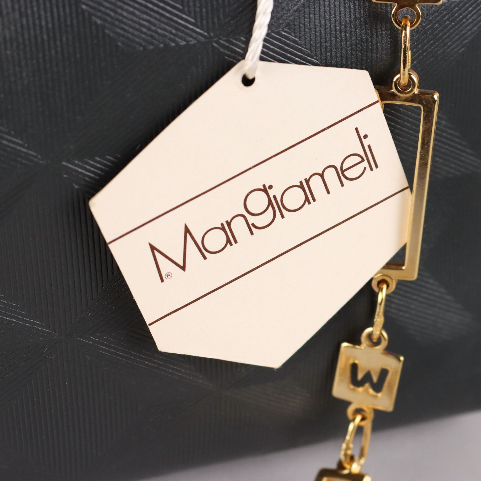 Vintage Mangiameli Tasche aus Grauem Leder Italien der 60er Jahre
