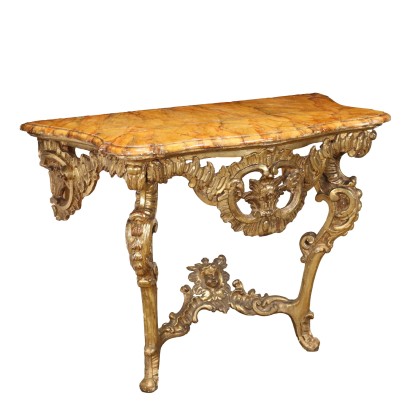 Console Baroque Ancien Bois Italie XVIIIe Siècle