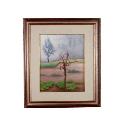 Modern Painting by P. Carena Oil on Canvas Italy 1978